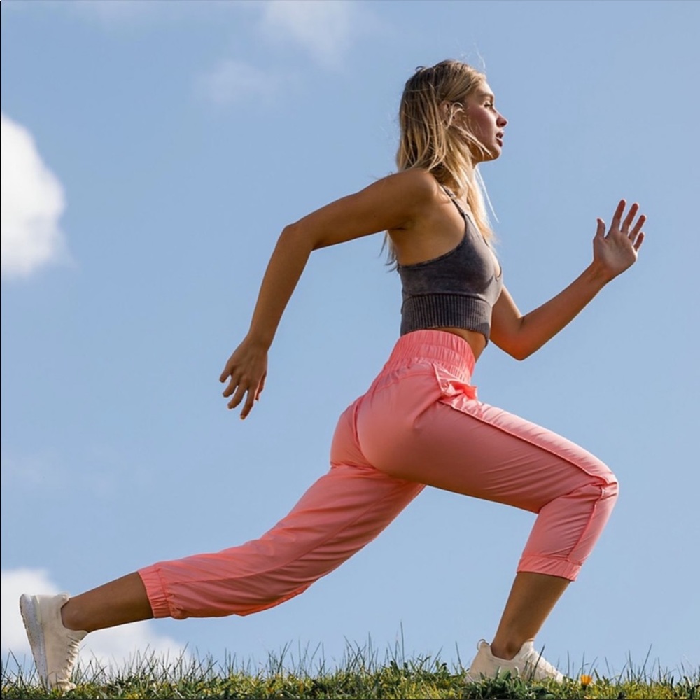 Free People The Way Home Jogger in Papaya Punch Size Medium